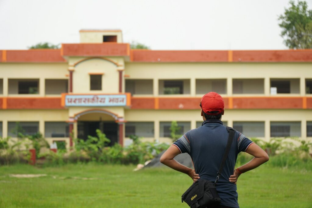 Students appearing for Class 6 entrance test in a Delhi government school