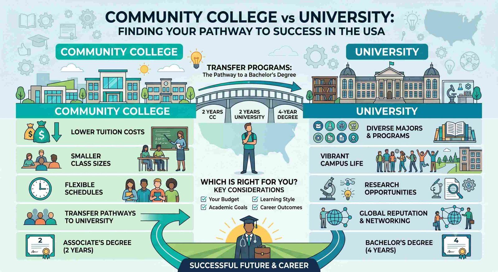 Community College vs University in the USA